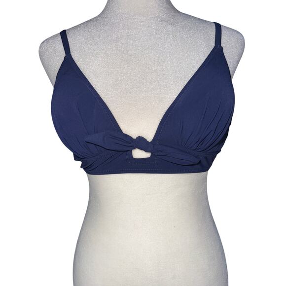 Gottex Profile by Gottex Dandy Bow Tie Bikini Top US 6 Navy Swimwear - Picture 2 of 5